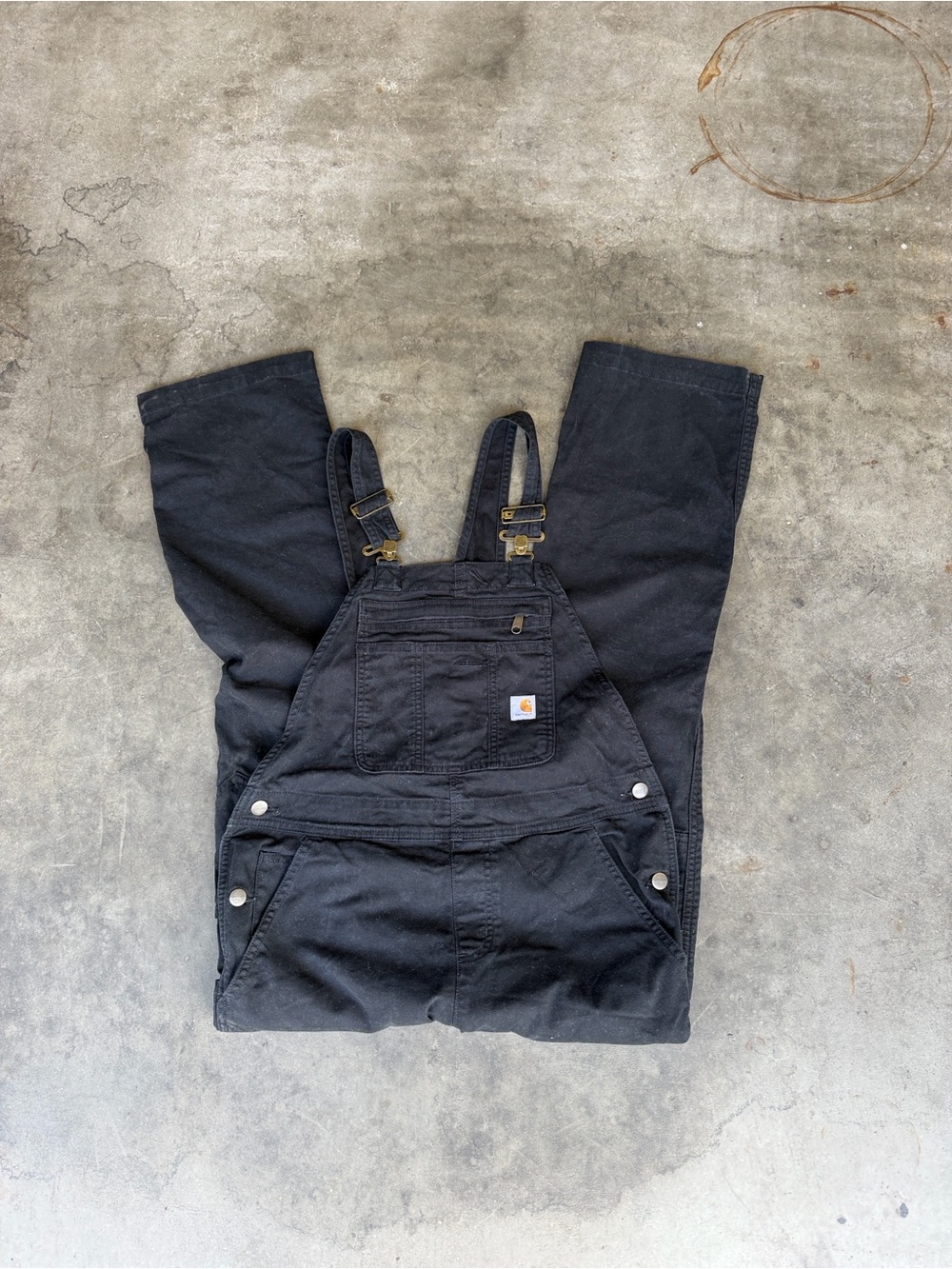 Carhartt Ashland Bib Overall Women XS Dark Brown Loose Fit Canvas Rugged Utility